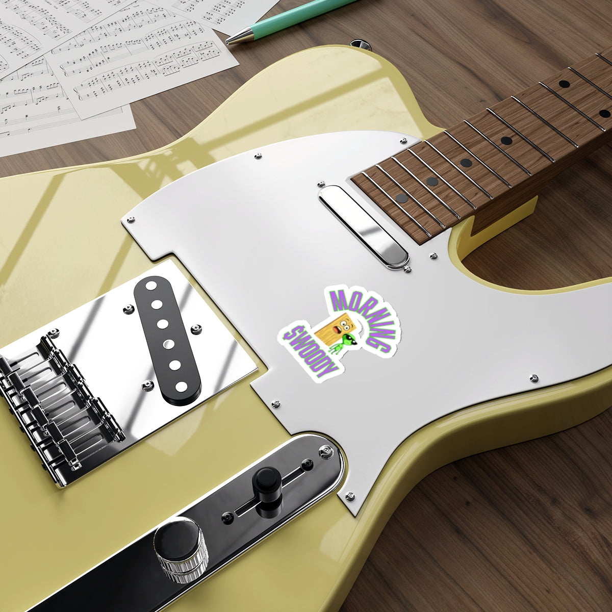 Morning $WOODY Die-Cut water resistant stickers