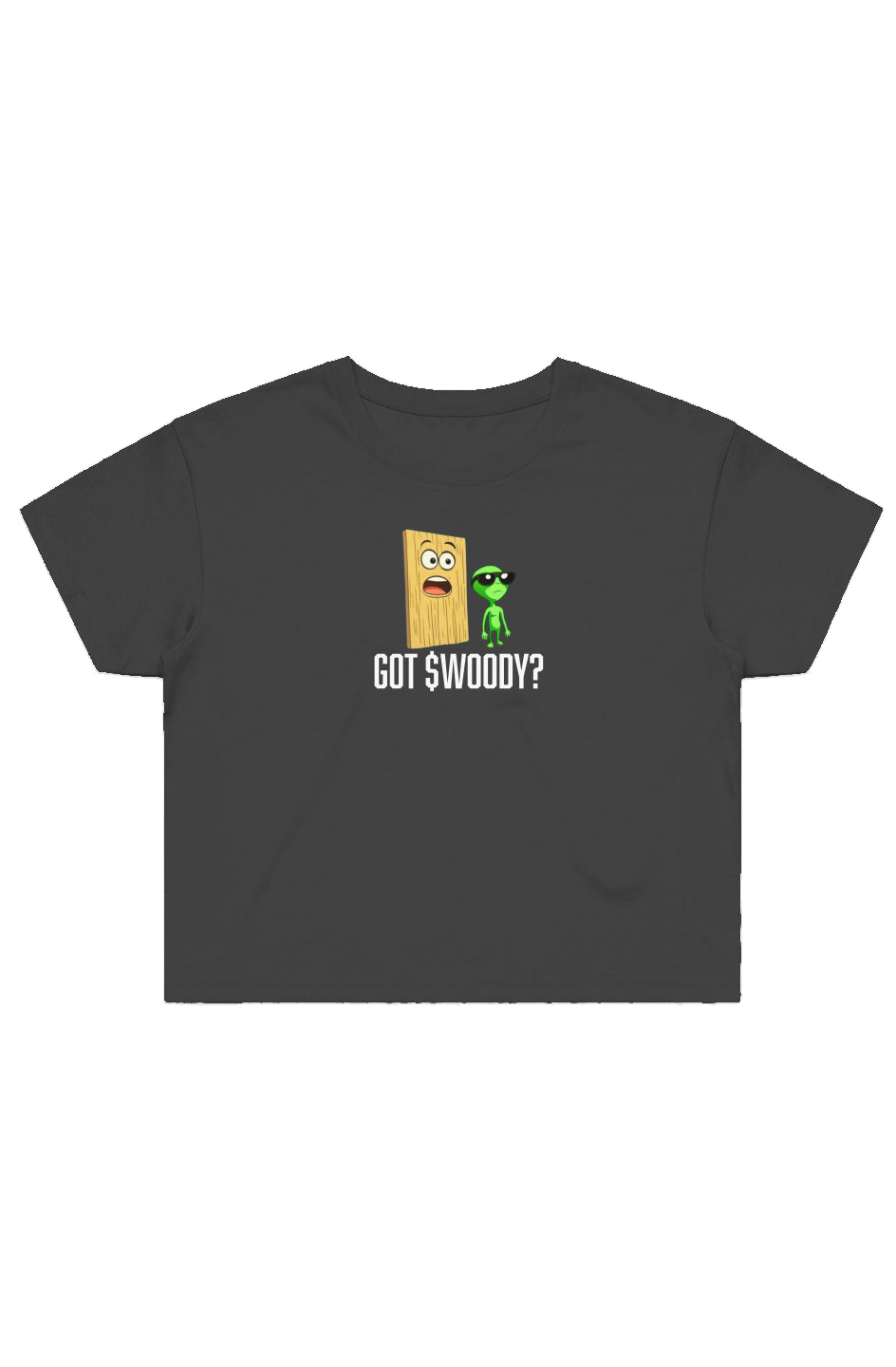 Women's Got $WOODY Street Crop Tee Black