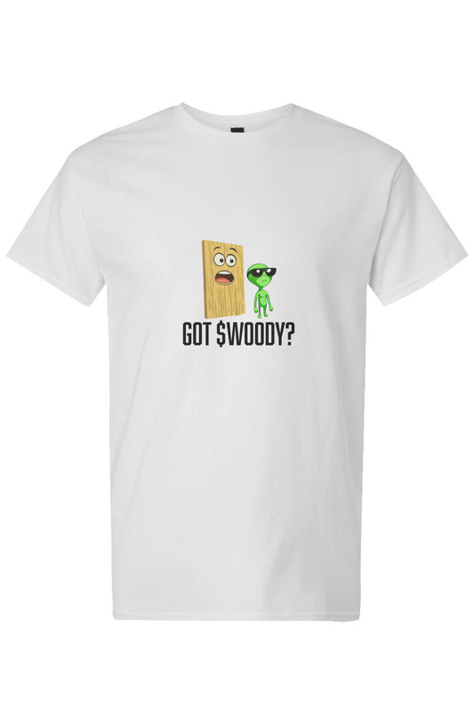 Mens Morning $WOODY Light Cotton Tee White