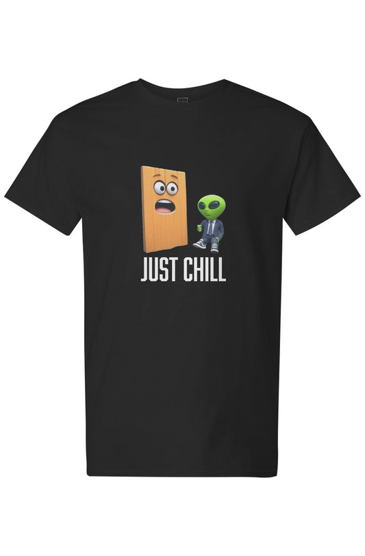 Just chill men's tee white letters