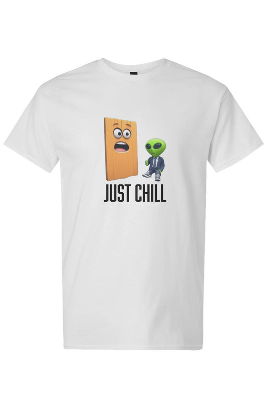 Just chill men's tee black letters