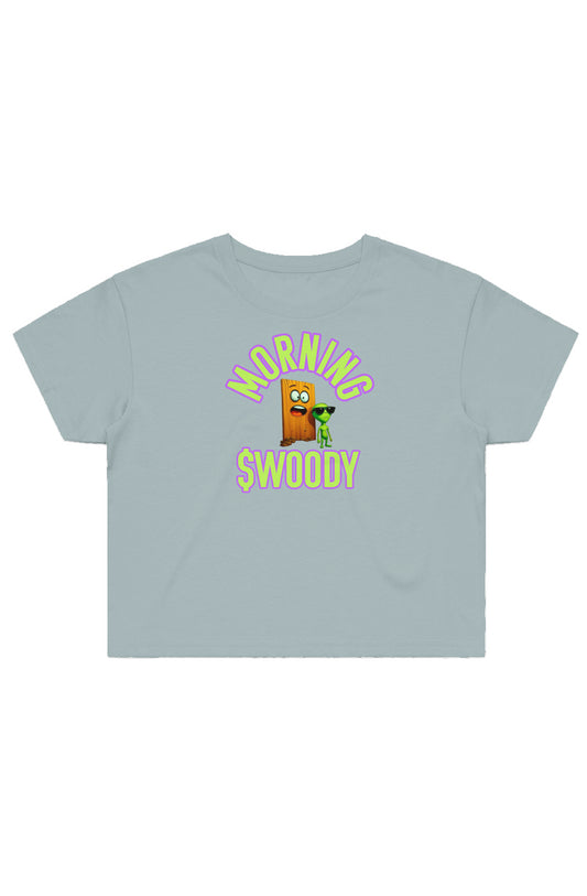 Women's Morning $WOODY crop tee