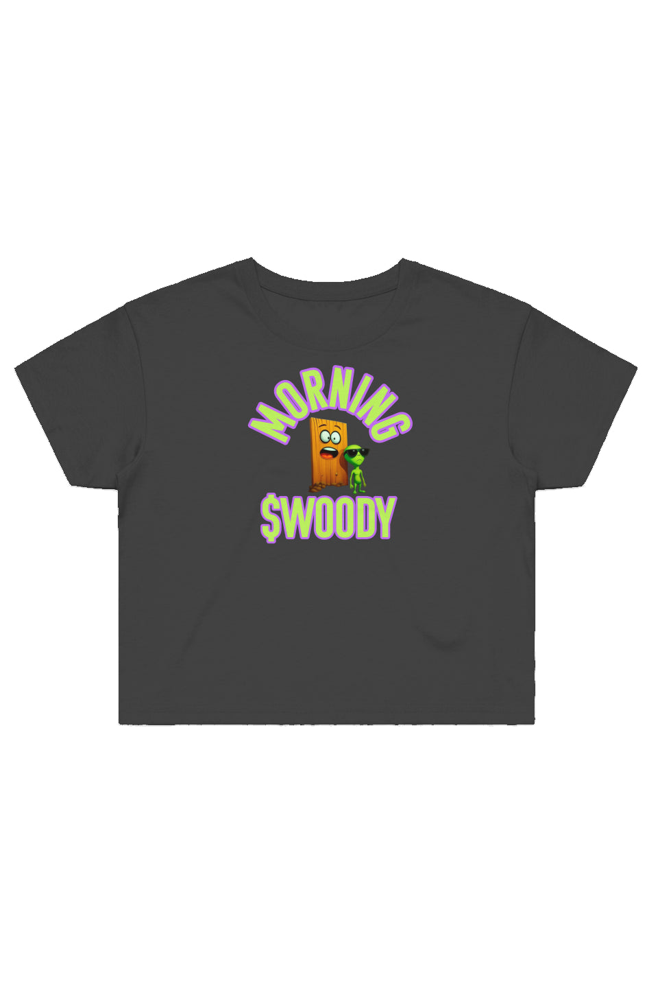 Women's Morning $WOODY crop tee