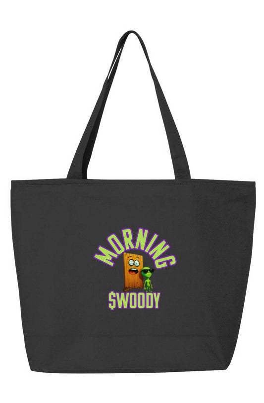 Morning $WOODY large zippered tote bag
