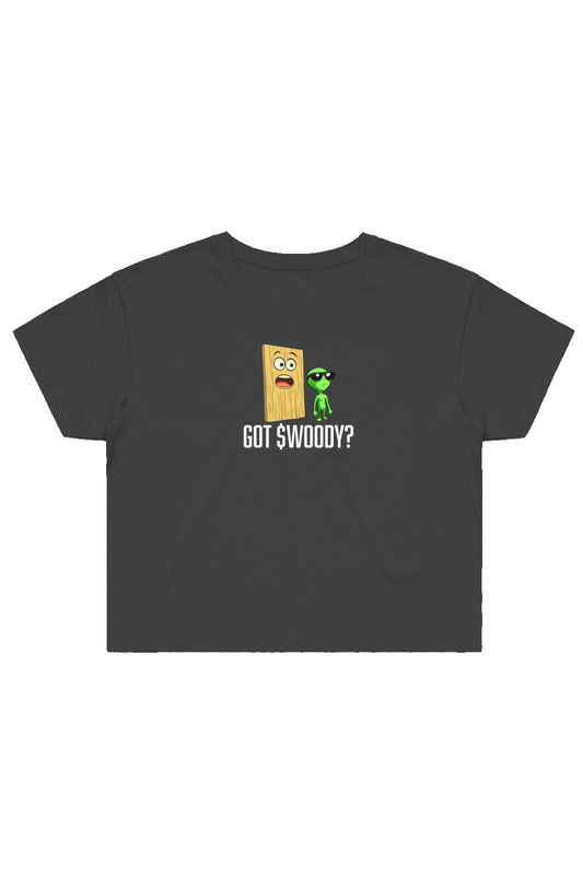 Women's Got $WOODY Street Crop Tee Black 